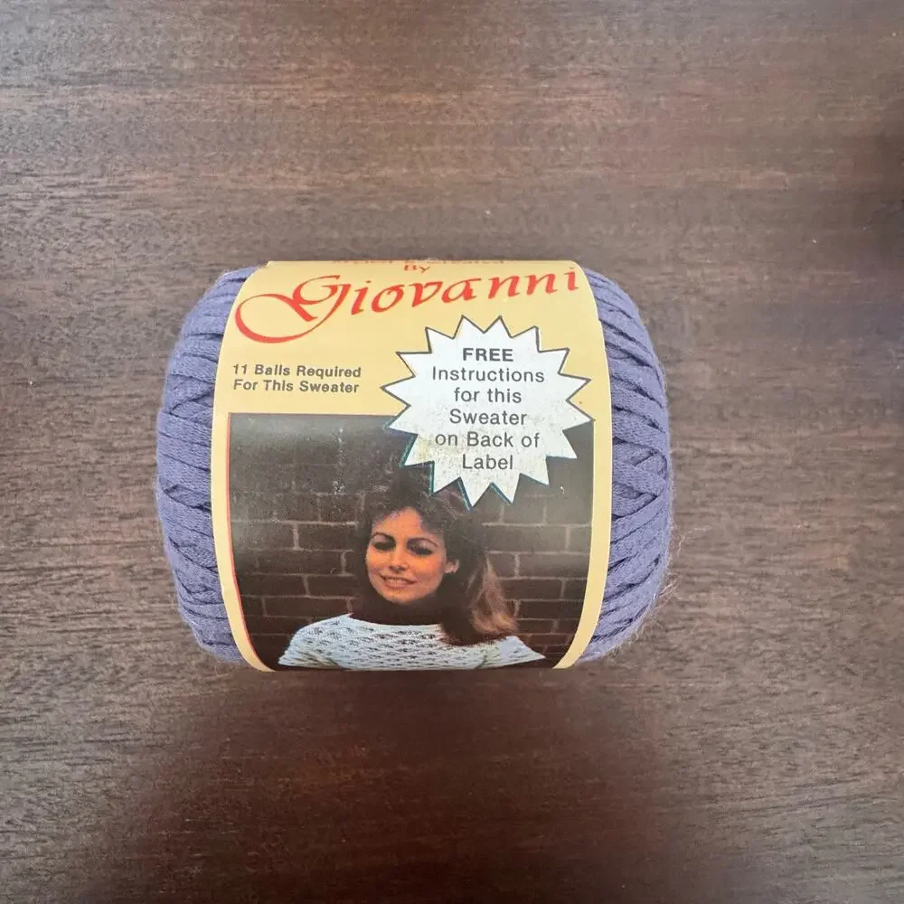 VTG Craft Yarn 1985 3 Rolls Purple 2 Blue Mothproof Made Italy 50 Grams Cotton